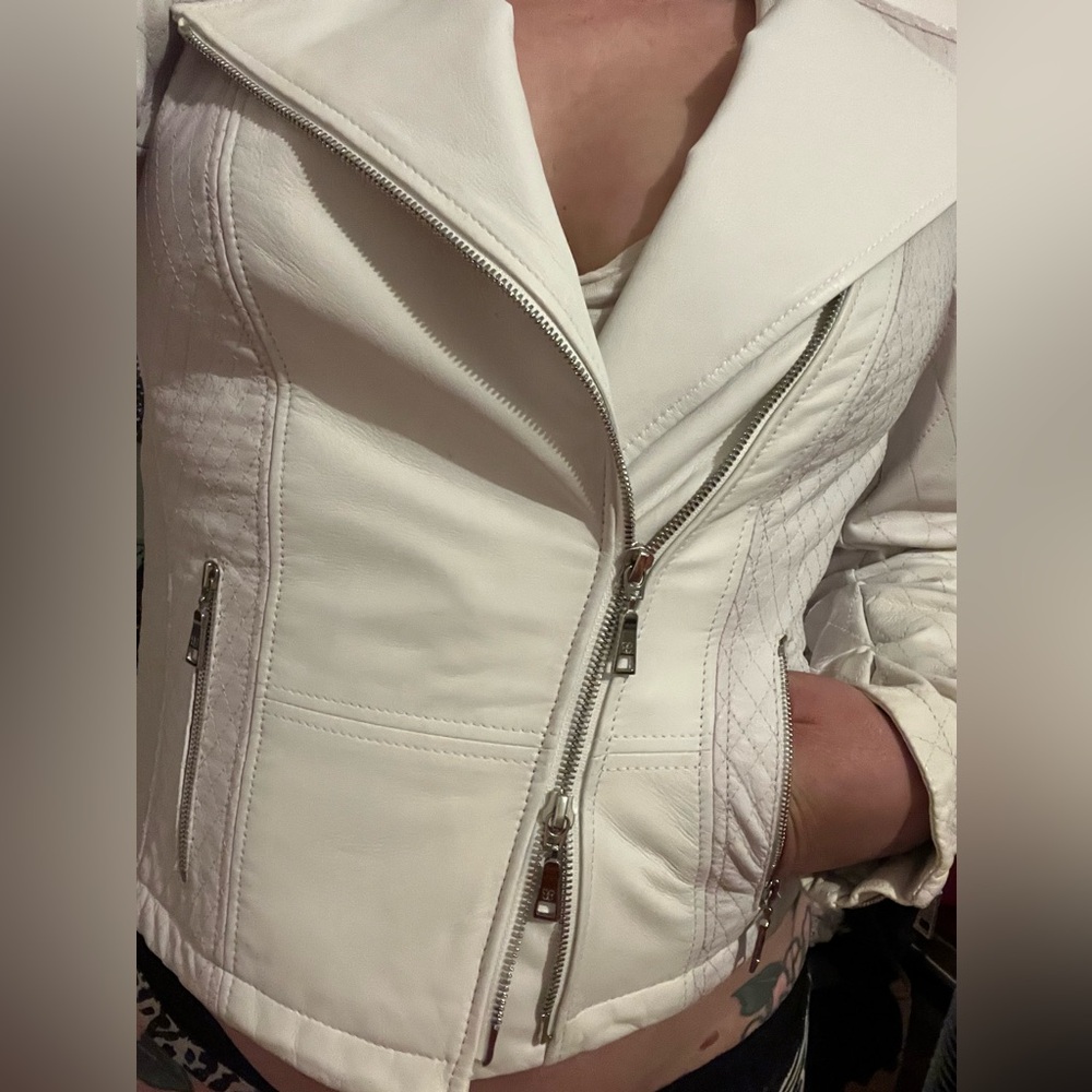 BASLER Leather Jacket - Buttery Soft Moto/style Assymetrically Zipped Lambskin